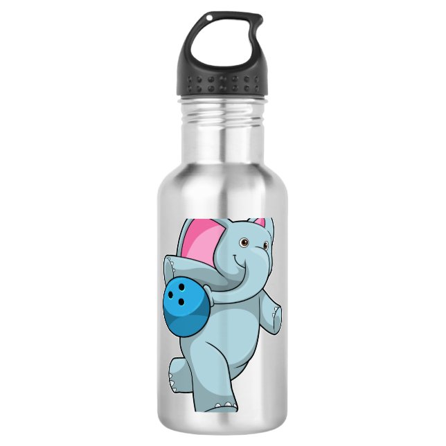 Elephant at Bowling with Bowling ball 710 Ml Water Bottle (Front)