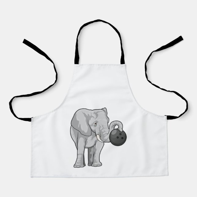 Elephant at Bowling with Bowling ball Apron (Front)