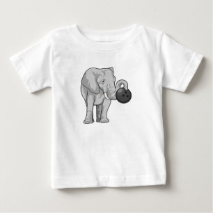 Elephant at Bowling with Bowling ball Baby T-Shirt