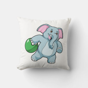 Elephant at Bowling with Bowling ball Cushion