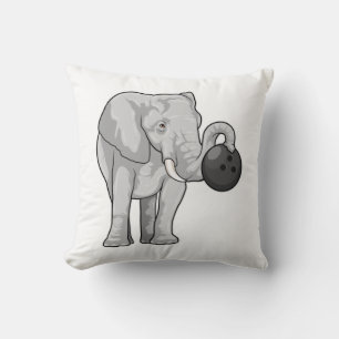 Elephant at Bowling with Bowling ball Cushion