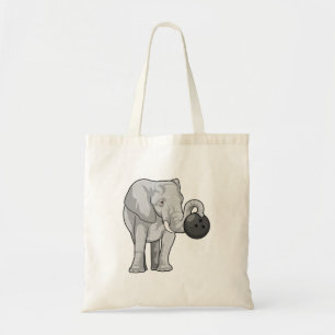 Elephant at Bowling with Bowling ball Tote Bag