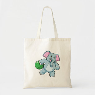 Elephant at Bowling with Bowling ball Tote Bag