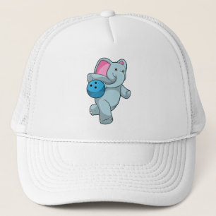 Elephant at Bowling with Bowling ball Trucker Hat
