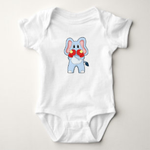 Elephant at Boxing with Boxing gloves Baby Bodysuit