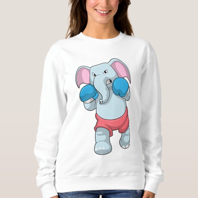 Elephant at Boxing with Boxing gloves Sweatshirt (Front)