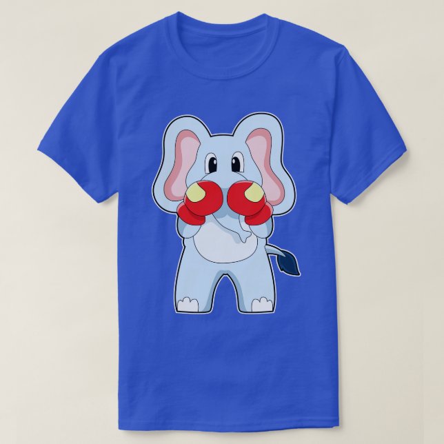 Elephant at Boxing with Boxing gloves T-Shirt (Design Front)