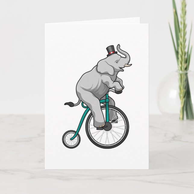 Elephant at Circus with Bicycle Card (Front)