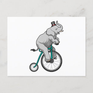 Elephant at Circus with Bicycle Postcard