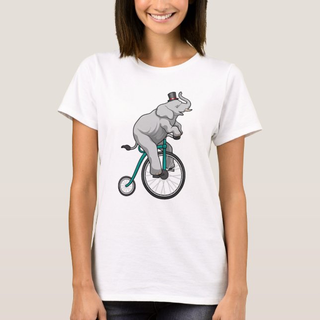 Elephant at Circus with Bicycle T-Shirt (Front)