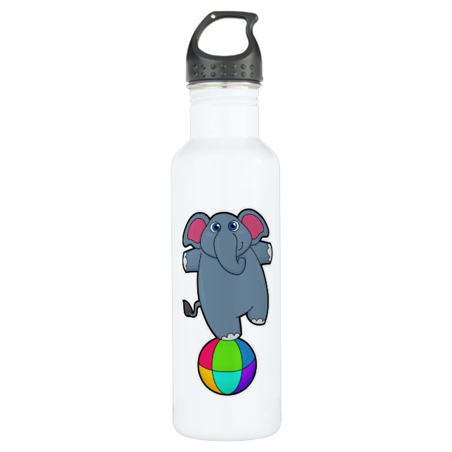 Elephant at Circus with Circus ball 710 Ml Water Bottle (Front)