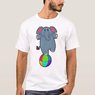 Elephant at Circus with Circus ball T-Shirt