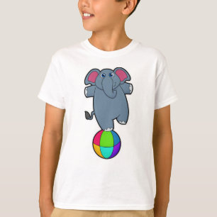 Elephant at Circus with Circus ball T-Shirt