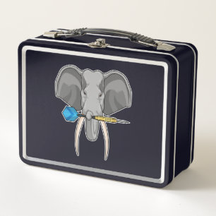 Elephant at Darts with Dart Metal Lunch Box