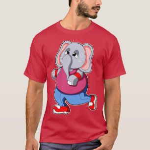 Elephant at Fitness Jogging with Sweat T-Shirt