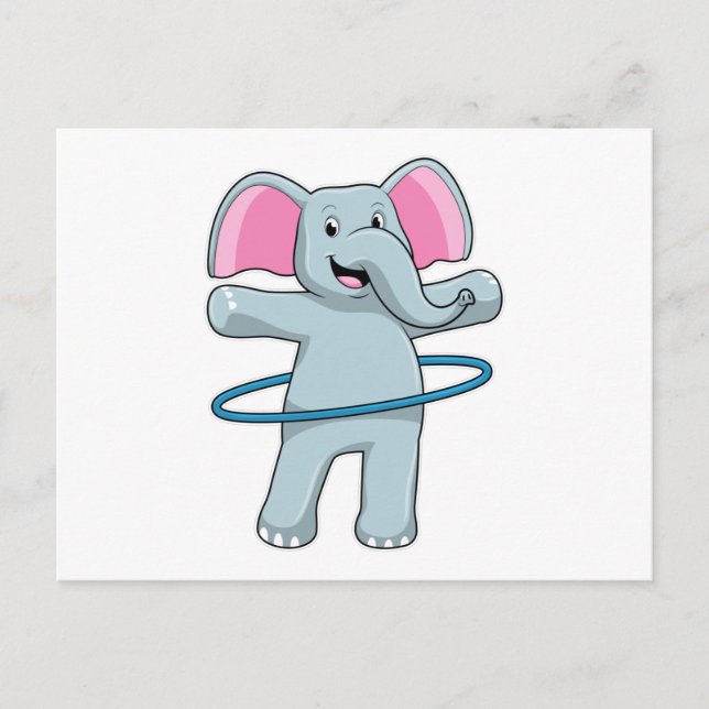 Elephant at Fitness with Fitness tires Postcard (Front)