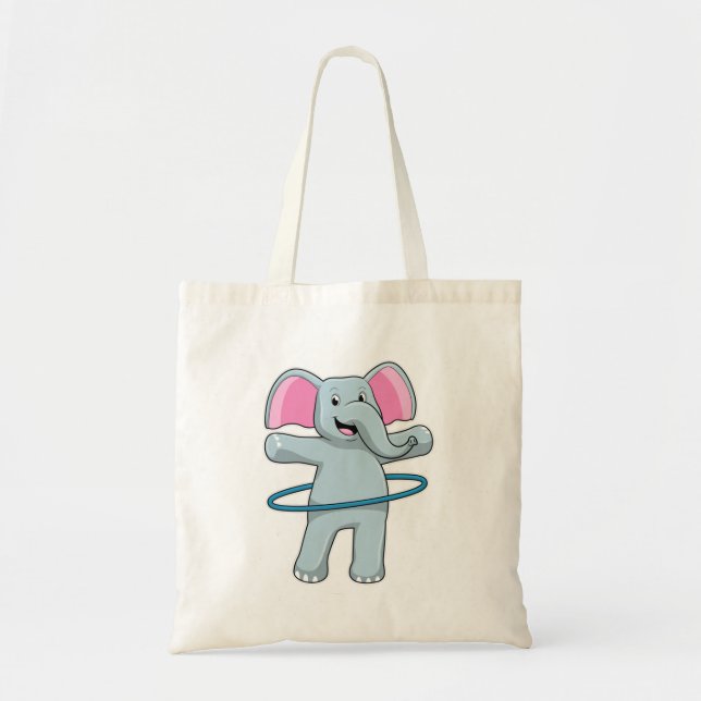 Elephant at Fitness with Fitness tires Tote Bag (Front)
