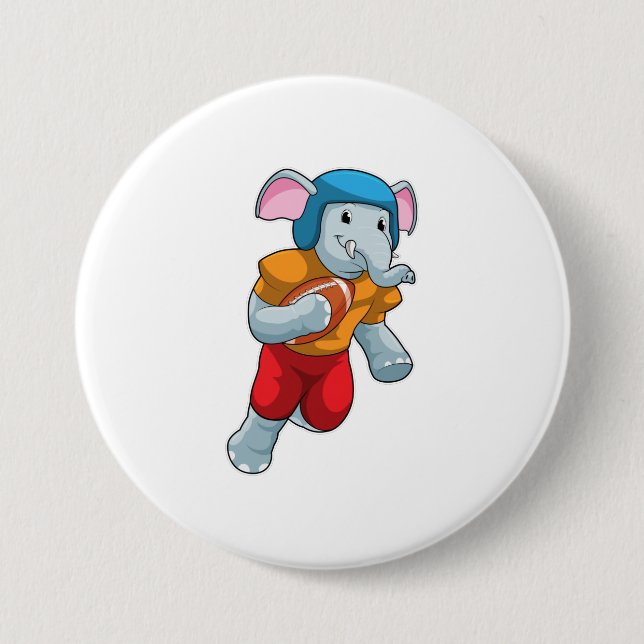 Elephant at Football Sports 7.5 Cm Round Badge (Front)