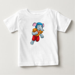 Elephant at Football Sports Baby T-Shirt