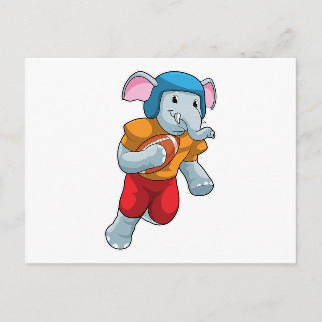 Elephant at Football Sports Postcard (Front)
