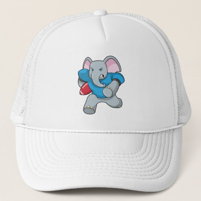 Elephant at Football with Equipment Trucker Hat (Front)