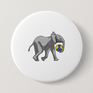 Elephant at Handball Sports 7.5 Cm Round Badge
