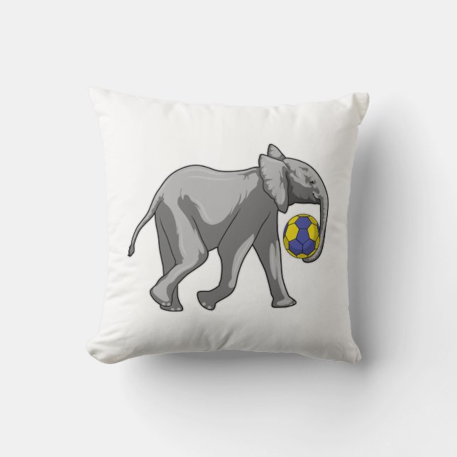 Elephant at Handball Sports Cushion (Front)