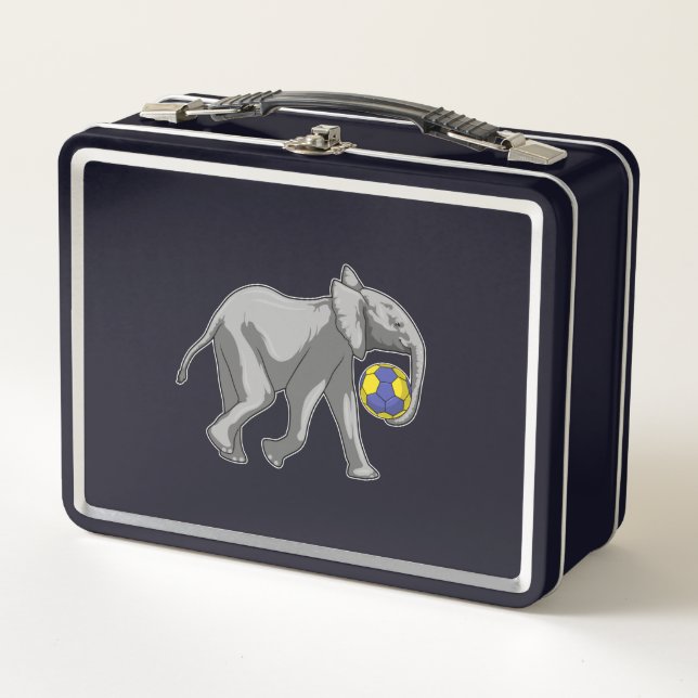 Elephant at Handball Sports Metal Lunch Box (Front)