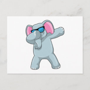 Elephant at Hip Hop Dance Dab Postcard