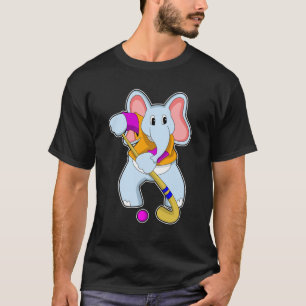 Elephant at Hockey with Hockey bat T-Shirt