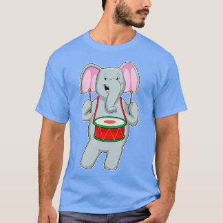 Elephant at Music with Drum T-Shirt