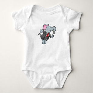 Elephant at Music with Triangle Baby Bodysuit