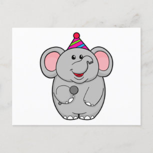 Elephant at Party with Microphone Postcard