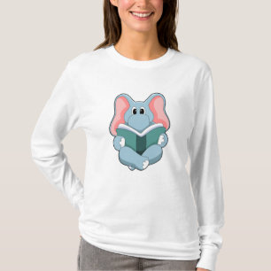 Elephant at Reading with Book T-Shirt
