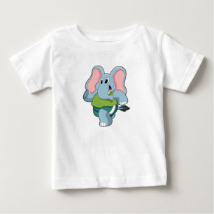 Elephant at Running Baby T-Shirt