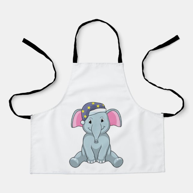 Elephant at Sleeping with Night cap Apron (Front)