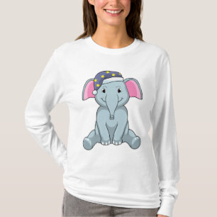 Elephant at Sleeping with Night cap T-Shirt