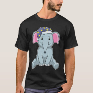 Elephant at Sleeping with Night cap T-Shirt