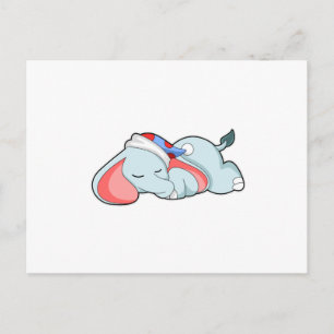 Elephant at Sleeping with Sleepyhead Postcard