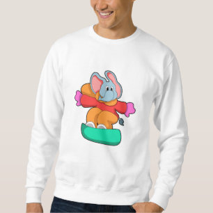 Elephant at Snowboarding with Snowboard Sweatshirt