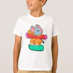 Elephant at Snowboarding with Snowboard T-Shirt