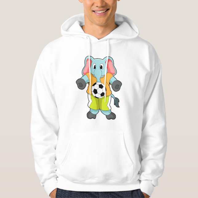 Elephant at Soccer Sports Hoodie (Front)
