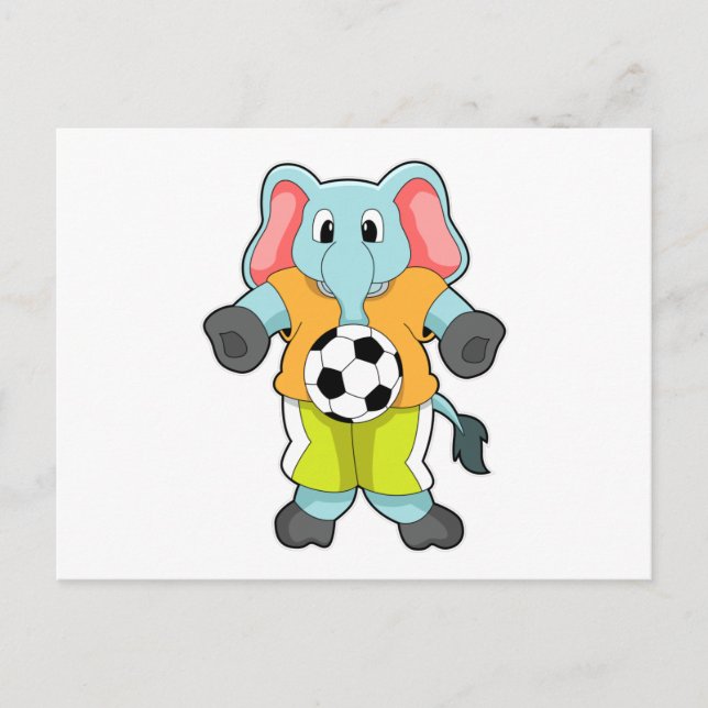 Elephant at Soccer Sports Postcard (Front)