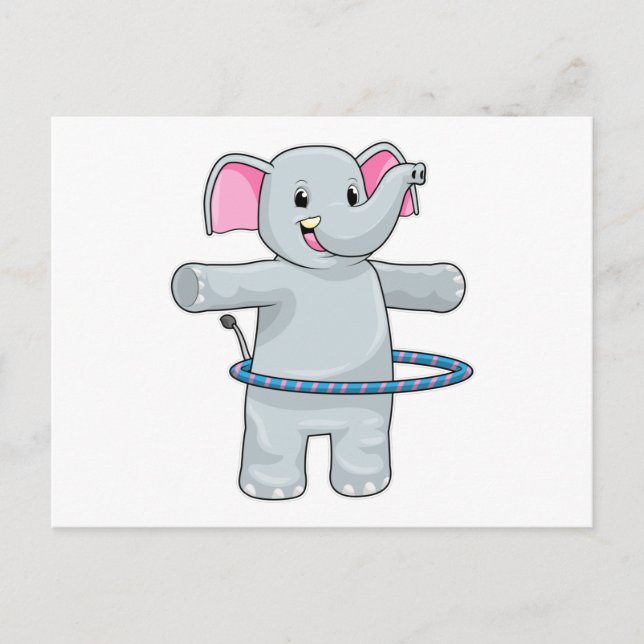 Elephant at Sports with Fitness tires Postcard (Front)