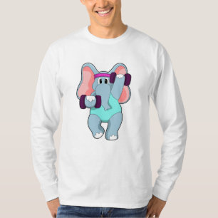 Elephant at Strength training with Dumbbells T-Shirt