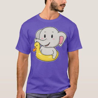 Elephant at Swimming with Swim ring T-Shirt