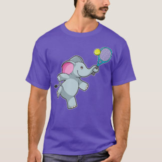 Elephant at Tennis with Tennis racket 1 T-Shirt