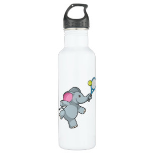 Elephant at Tennis with Tennis racket 710 Ml Water Bottle