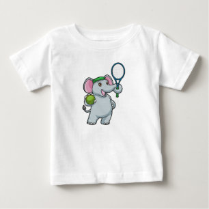 Elephant at Tennis with Tennis racket Baby T-Shirt