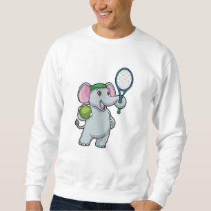 Elephant at Tennis with Tennis racket Sweatshirt